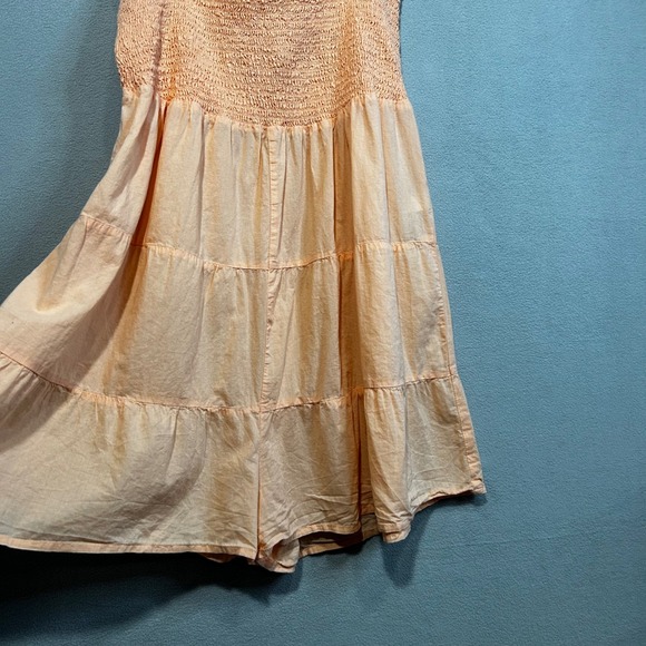 ASOS Womens Sleeveless Shirred Playsuit Romper Size‎ 10 Orange Peach - Picture 6 of 12